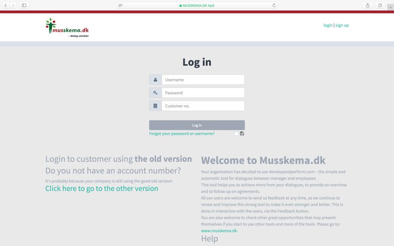 Musskema.dk Screenshot